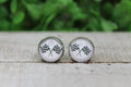 Checkered Flags Glass Stud Earrings